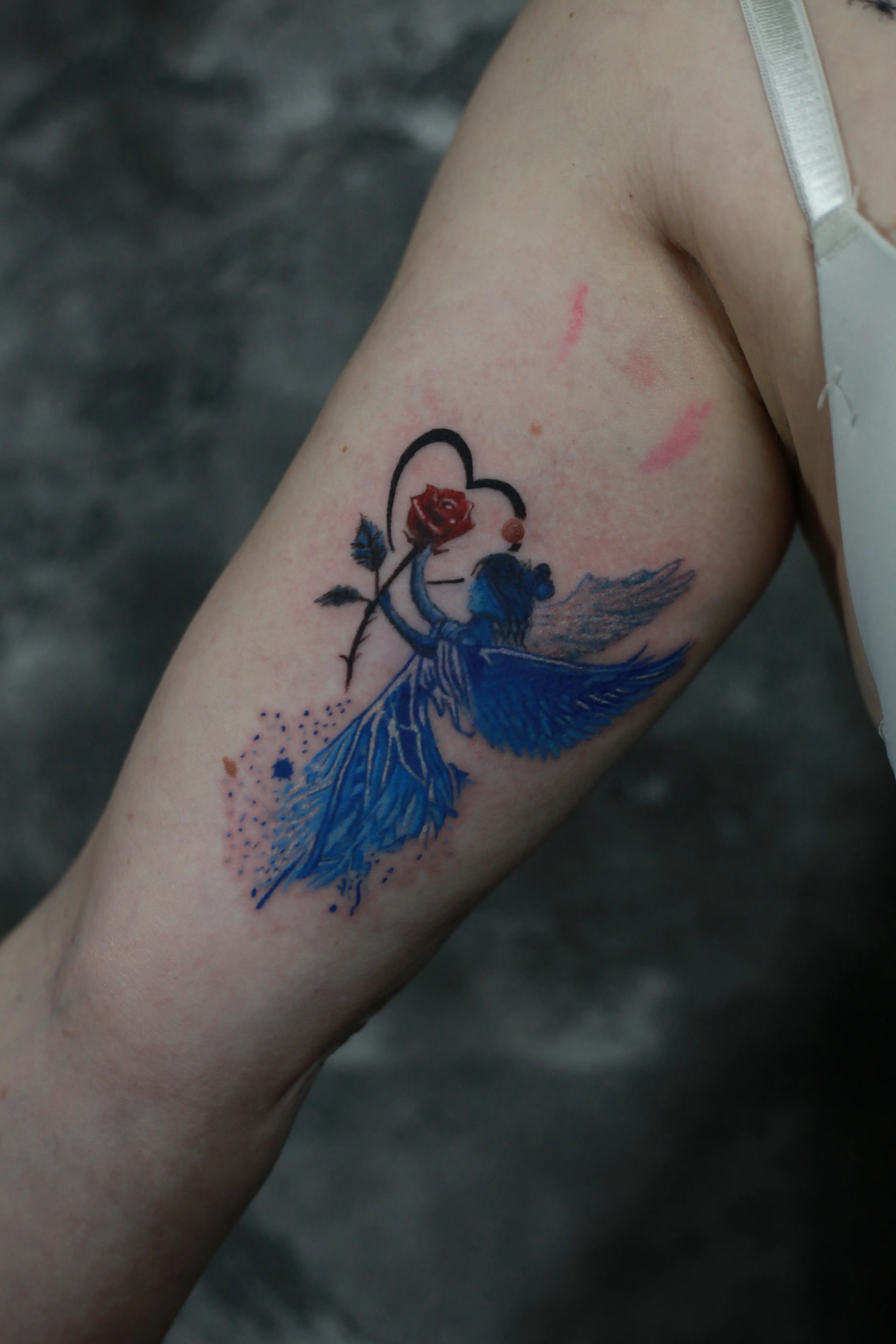 Tetovaža Ilustrativna tetovaža plavog anđela - Color - Eternal Art Tattoo Studio Loznica